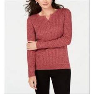 Karen Scott blouse knit dusty rose